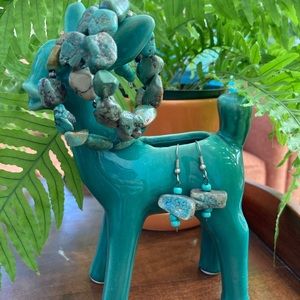 Turquoise Wrap Bracelet & Earring Set